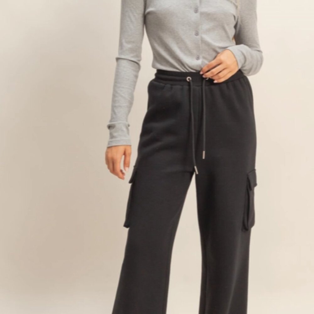 Hyfve drawstring cargo sweats black